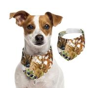 Watercolor Wildlife Deer,Dog Bandanas Cotton Pet Scarf Adjustable Bibs for Pet,S