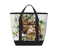 Watercolor Wildlife Deer,Lunch Bags Large Capacity Insulated Tote Bag For Women Men Work Picnic Travel