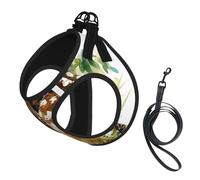Watercolor Wildlife Deer,Pet Harness,Adjustable Reflective Dog Harness,Pet Leash Vest,S