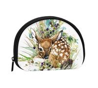 Watercolor Wildlife DeerSmall Makeup Sanitary Napkin Storage Bag,Women's Cosmetic Coin Purse