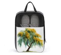 Watercolor Willow Tree Shoe Bag for Travel Daily Use Anti-dust Storage Carrier Golf Shoe Pouch
