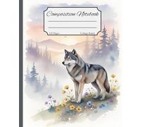 Watercolor Wolf Composition Notebook College Ruled | 120 Pages | 7.5 × 9.25 Inches