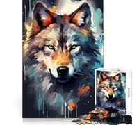 Watercolor Wolf Face 1000 Piece Jigsaws for Adults Puzzle Sharp Memory Peaceful Fun Neat Edges Thoughtful Gift (50x75cm)