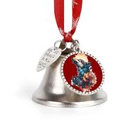 Watercolor Wolf Howling Sunset Forests Deers Christmas Bell Hanging Ornamen Decorative Holiday Pendant for Xmas Tree Home Door