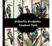 Watercolor Woodpecker Scrapbook Paper, Bird Junk Journal, Forest Animal Decorative Paper, DIY Projects, Origami, Collage Sheets, Decoupage Paper, 10 Designs, Double Sided