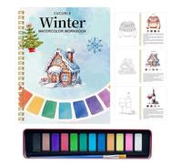 Watercolor Workbook | 12-Colors Flower Painting Kit - Plants Watercolor Workbooks Set,for Kids Beginners Boys Girls Home Classroom Travel Journals Art Exercises Party Birthday