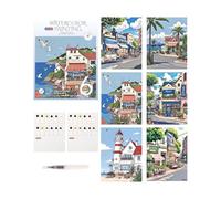 Watercolor Workbook, 12 Colours Professional Workbook with Pen, Watercolour Crafts Supplies, for Home Studio School College Travel Trip Car Desktop Outside Pottery Mural Sketching
