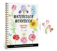 Watercolor Workbook, 14 Flower Patterns of Original DIY Designs, Water Colouring Book for Beginner Friendly, Watercolour Workbook Art & Crafts Painting Supplies Gifts for Adults Teens (Flower)