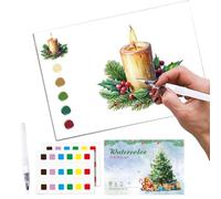 Watercolor Workbook - Art with Paint Brush, Christmas Theme Workbook, Beginner Painting Journal, Creative Watercolor Set, Holiday Arts Practice Book for Party, Arts