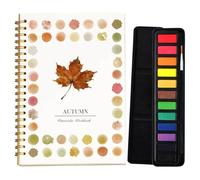 Watercolor Workbook, Beginner-Friendly Watercolor Workbooks, Easy Nature Scenes Paint Set, Water Colour Paints Books for Kids, Painting Supplies Gift for Adults Teens (Autumn-with Palette)
