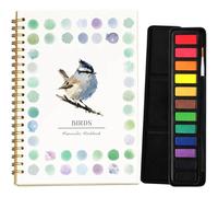 Watercolor Workbook, Beginner-Friendly Watercolor Workbooks with 10 Colors Paint & Paint Brush, Easy Nature Scenes Water Colour Paints Books Set for Kids, Painting Supplies Gift for Adults Teens (C)