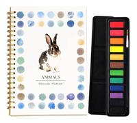 Watercolor Workbook, Beginner-Friendly Watercolor Workbooks with 10 Colors Paint & Paint Brush, Easy Nature Scenes Water Colour Paints Books Set for Kids, Painting Supplies Gift for Adults Teens (B)