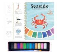 Watercolor Workbook, Coloring Craft Supplies with Paints, Watercolor Painting Set with Brush for Kids, Girls, Beginners, Journals, Classroom, Home, Travel, Party, Birthday, Art Activity Kit