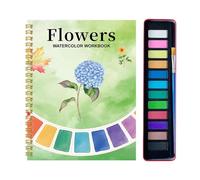 Watercolor Workbook for Adults,Beginner-Friendly with 12-Color Paints & Brush | Beginner Watercolor Drawing Workbook | for Art Exercises Journaling Kids Women School Travel Home Birthday