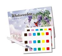 Watercolor Workbook for Adults Beginners 20 Nature & Floral Paintings Set with Paintbrush 160G Paper Step-by-Step Watercolour Painting Book with Paint Set Art Supplies Gift for Women Men (Nature)