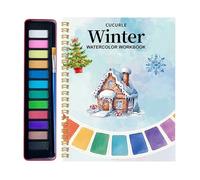 Watercolor Workbook for Beginners - 12-Colors Flower Painting Kit - Watercolor Painting Set with Brush,for Kids Beginners Boys Girls Home Classroom Travel Journals Art Exercises Party Birthday