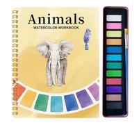 Watercolor Workbook For Beginners - 220G Color Journal With 12, Step-by-Step Art Book for Kids, Female Artists, Complete Watercolor Paint Set For Home Office, Classroom, Travel, Creativi