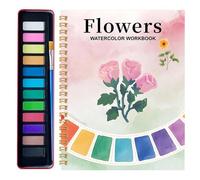 Watercolor Workbook For Beginners - 220G Color Journal With 12, Step-by-Step Art Book for Kids, Female Artists, Complete Watercolor Paint Set For Home Office, Classroom, Travel, Creativi