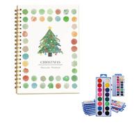 Watercolor Workbook Set with 12 Colors, Beginner Friendly Watercolour Painting Kit with Brushes, Tutorials for Kids & Adults, Art Supplies for Nature Scenes Painting (H, With pigment)