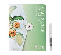 Watercolor Workbook - Watercolour Book | Beginner-Friendly Workbooks, Creative Water Color Book, Including 12-Color Paint and Brush for Artistic Painting and Coloring