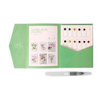 Watercolor Workbook - Watercolour Painting Books - Beginner-Friendly Projects On Premium, Creative Workbooks Book Including 12-Color Paint & Brush For Artistic Paintings & Coloring, Crafting Supplies
