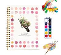 Watercolor Workbook with 12 Colors Paint Set & Brush, Beginner-Friendly Nature Scenes Art Crafts for Adults & Kids(Garden)