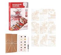 Watercolor Workbook with Paints for Adults | Travel Drawing Practice - Watercolor Beginner Workbook,for Students Hobbyists Beginners Travelers Outdoor Coffee Shop Park Road Trips Hiking Camping