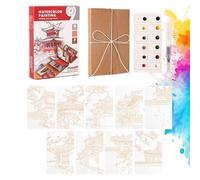 Watercolor Workbook with Paints | Travel Drawing Practice - Mini Watercolor Travel Set,for Artists Students Hobbyists Travelers Beginners Professionals Teachers Outdoor Coffee Shop Park Road Trips
