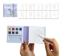 Watercolor Workbook, Workbooks Set, Easy Flowers Watercolour Workbook Art