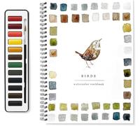 Watercolor Workbooks,12 Colors Watercolor Paint Set with Paint Brush,Art Crafts Painting Supplies,Beginner-Friendly Birds Watercolor Workbook,Water color Book for Kids Adults Teens (Birds)