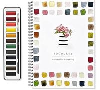 Watercolor Workbooks,12 Colors Watercolor Paint Set with Paint Brush,Art Crafts Painting Supplies,Beginner-Friendly Birds Watercolor Workbook,Water color Book for Kids Adults Teens (Bouquets)