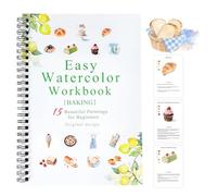 Watercolor Workbooks Baking, 15 Beautiful Paintings for Water Color Book Adult, Watercolor Coloring Book for Beginners, Watercolor Workbook for Adults Teens (Without Palette, Baking)