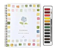 Watercolor Workbooks, Beginner-Friendly Birds Watercolor Workbooks, 12 Colors Watercolors Paint Set with Paint Brush, Art Crafts Painting Supplies, Water color Book for Kids Adults Teens(Flowers)