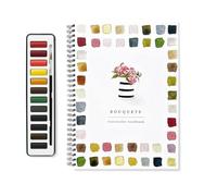 Watercolor Workbooks, Beginner-Friendly Birds Watercolor Workbooks with 12 Colors Watercolor Paint Set & Brush, Art Crafts Painting Supplies, Water color Book for Kids Adults Teens (Bouquets)
