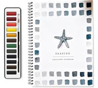 Watercolor Workbooks, Beginner-Friendly Birds Watercolour Workbooks, 12 Colours Watercolour Paint Set with Paint Brush, Art Crafts Painting Supplies, Water Colour Book for Kids Adults Teens (Seaside)