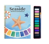 Watercolor Workbooks, Christmas Watercolour Sketchbook Painting Kit with 12 Colors, Beginner Friendly Coloring Book&PaintingKit with Paint Brush, Painting Supplies Kit for Kid, Adults (#G)