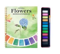 Watercolor Workbooks, Christmas Watercolour Sketchbook Painting Kit with 12 Colors, Beginner Friendly Coloring Book&PaintingKit with Paint Brush, Painting Supplies Kit for Kid, Adults (#H)