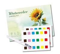 Watercolor Workbooks, COGVOHY Plants Watercolour Workbook with 2 Coloring Cards & Paint Brush, 20 Patterns Watercolour Workbooks Art & Crafts Painting Supplies Gifts for Beginners Adults Kids Teens
