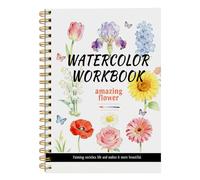 Watercolor Workbooks, Flowers Watercolour Workbook with Reference Picture & 2 Color Mixing Reference, 14 Patterns Watercolour Workbooks Art & Crafts Painting Supplies Gifts for Beginners Adults Kids