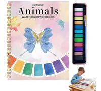 Watercolor Workbooks with 12-Color Palette & Brush, Coloring Book Easy Nature Scenes Beginner Friendly Watercolor Paint Set Art Crafts Painting Kit for Creative Exploration Gift for Adults Teens