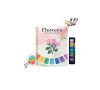Watercolor Workbooks with 12 Illustractions,Beginner Friendly Watercolour Book Set，12 Colors Watercolor Paint Set with Paint Brush,Spiral Bound Water Coloring Book,Arts Crafts Gift for Teens,Adults