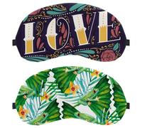 Watercolor Yellow Flowers Green Frogs 2-Pack Light-Blocking Soft Breathable Sleep Mask Eye Masks Sleeping Mask