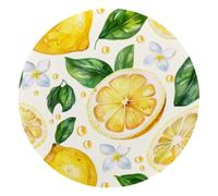 Watercolor Yellow Fruit Lemons Small Round Mouse Pad, Anti-Slip Rubber Computer Mousepad for Office Home Gaming Laptop, 10 x 10 Inch