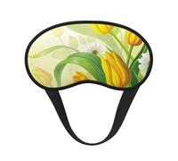 Watercolor Yellow Tulips, Full Eye Covers Light Blocking Eye Masks Blackout Sleep Eye Muffs