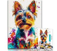 Watercolor Yorkshire Terrier 1000 Pieces Jigsaw Puzzles For Teens And Adults,for Educational Game Challenge Toy Unique Home Decor And Gifts (50x75cm)