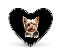Watercolor Yorkshire Terrier Head Heart Shaped Enamel Brooch Pin Button Badges Decoration Hat Clothing Bag Accessories Gift Crafts