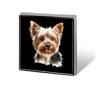 Watercolor Yorkshire Terrier Head Square Enamel Brooch Pin Button Badges Decoration Hat Clothing Bag Accessories Gift Crafts