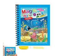waterColoring Books - Reusable Painting Activity Set with waterPens, Free Learning Book, Early Childhood Drawing Practice Tool, Durable Educational Art Workbook, Interactive