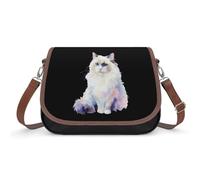 Watercolors Ragdoll Cat Small Cross Body Bag Women Handbag Purse Shoulder Bags with Removable Strap