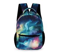 Watercolour Backpack Primary Kids Ages 9-13 Years Primary Kids Aurora School Bag Year 4-8 Children Practical Rucksack Book Bag 43x32x15cm for Weekend Travel Books Notebooks